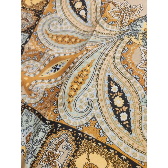 Paisley Floral 27 inch Square Scarf Beige Multicolor Accessory - Picture 7 of 12